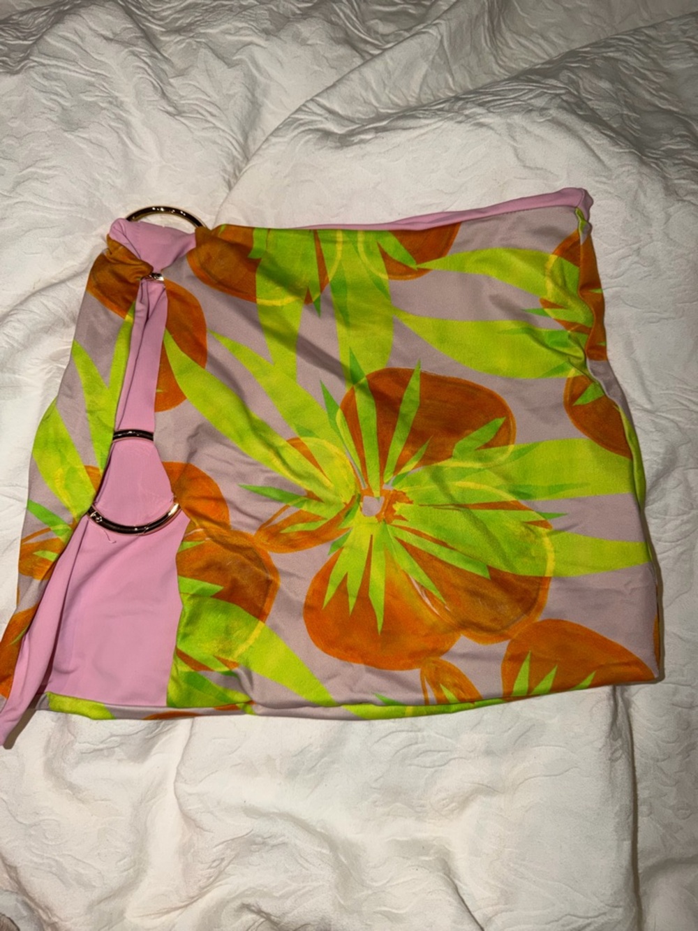 Louisa Ballou orange green pink new bikini swimsuit Skirt Size S small